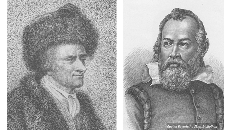Bilder von Kant, Galileo, Lessing, Voltaire