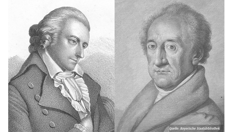 Zeichnungen von Goethe und Schiller