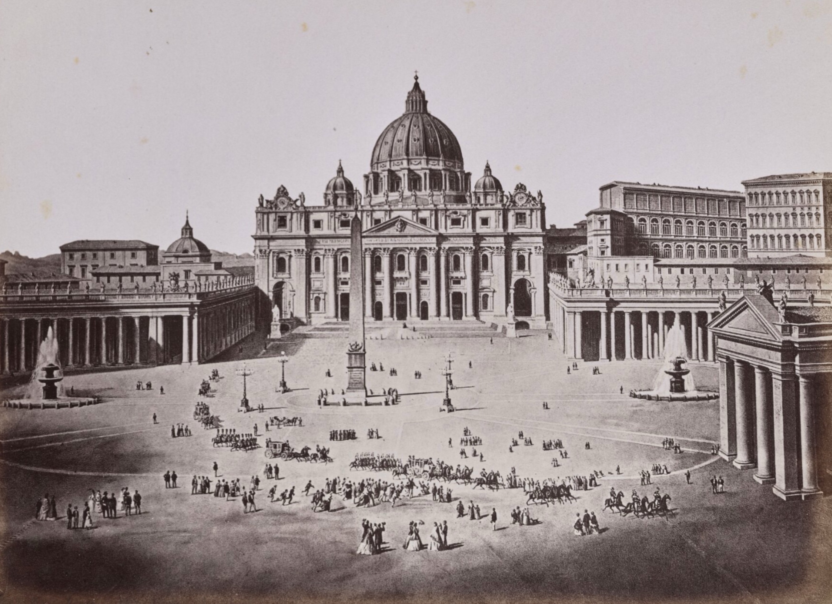 Rom Petersplatz und Sankt Peter um 1880