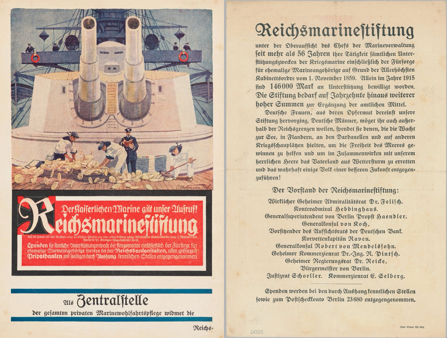 Plakat der Reichsmarinestiftung 1916