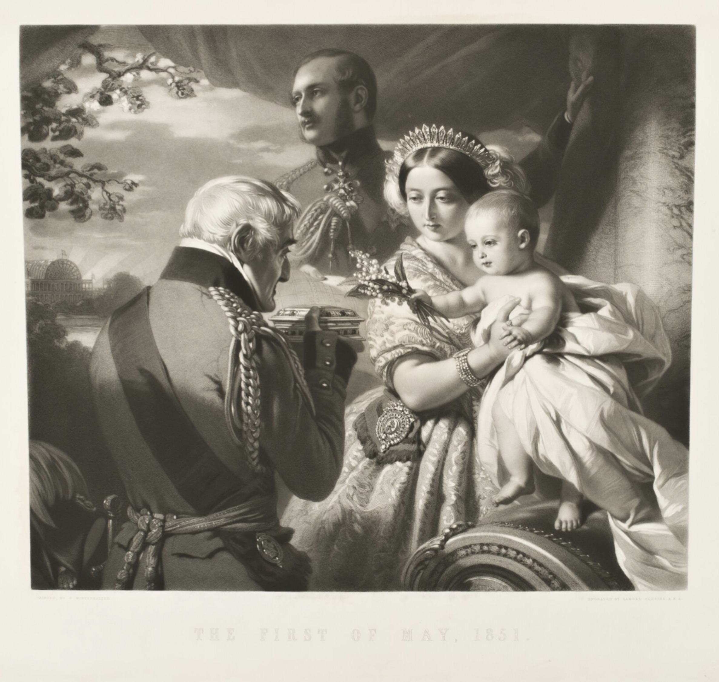 Albert und Victoria mit Sohn Athur und dem Duke of Wellington 1851