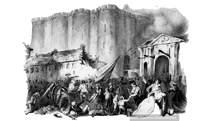 Zeichnung vom Sturm der Bastille