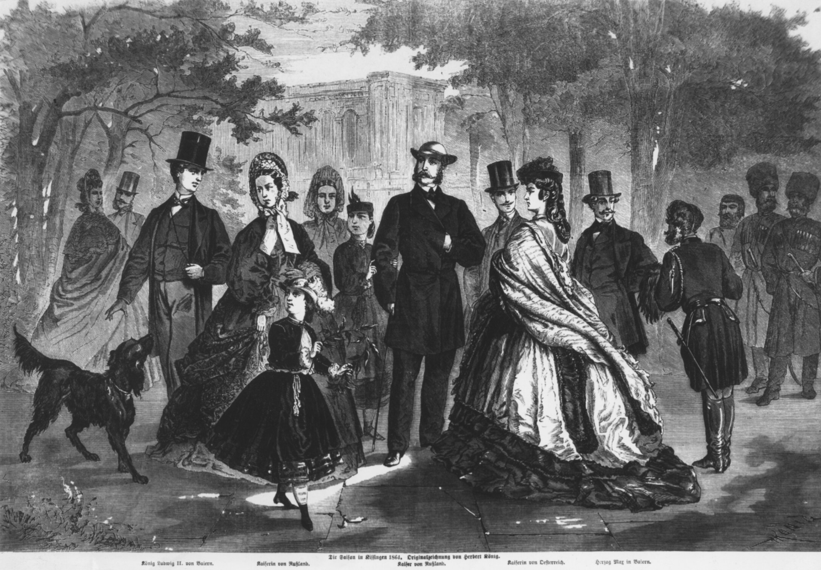 Ludwig II. Zarin Maria, Zar Alexander, Kaiserin Sisi, Herzog Max 1864