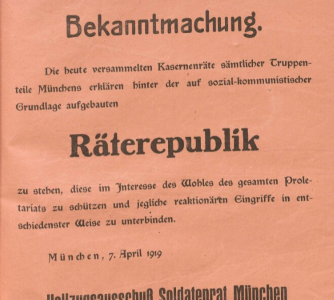Flugblatt zur Räterepublik