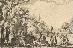 Zeichnung von Bettlern und Hungernden Menschen