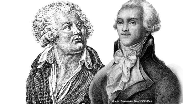Zeichnungen von Georges Danton und Maximilien de Robespierre © Bayerischen Staatsbibliothek