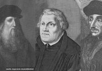Bilder von Da Vinci, Luther und Erasmus von Rotterdam