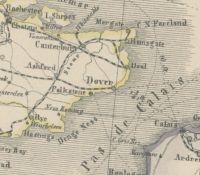 Karte der Passage von Calais nach Dover