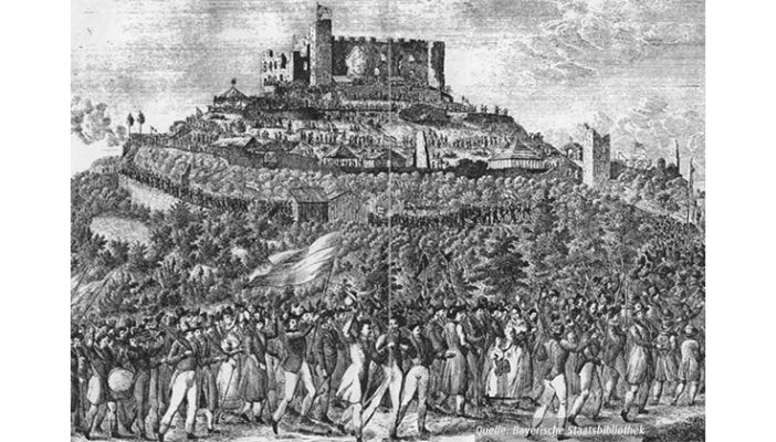 Zug der Teilnehmer des Hambacher Festes © Bayerische Staatsbibliothek