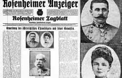 Zeitungsartikel über das Attentat in Sarajevo