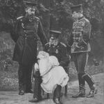 v. links: Friedrich, Wilhelm I. mit Ur-Enkel Wilhelm, Wilhelm II. © Bildarchiv der Bayerischen Staatsbibliothek