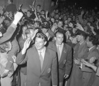 Fritz Walter und Nationalmannschaft werden feierlich empfangen.