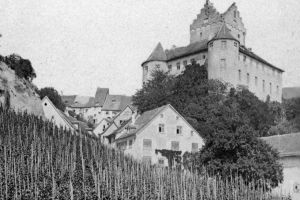 Foto der Meersburg am Bodensee aufgenommen zwischen 1870-1895