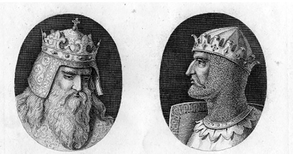 Zeichnung von Ludwig dem Frommen und Karl dem Kahlen © Bildarchiv der Bayerischen Staatsbibliothek