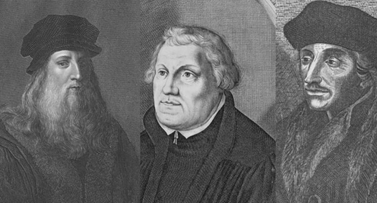 Leonardo da Vinci, Martin Luther und Erasmus von Rotterdam © Bayerische Staatsbibliothek