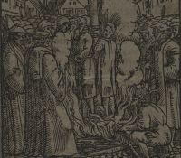 Zwei Männer werden auf dem Scheiterhaufen verbrannt