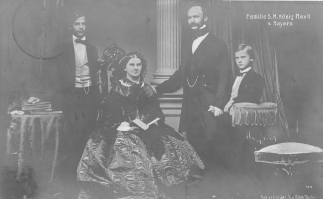 König Max mit Frau Marie und Kindern Ludwig und Otto