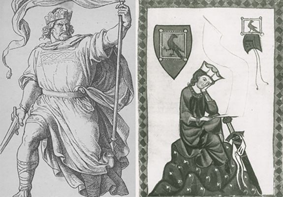Ritter und Walter v. d. Vogelweide © Bildarchiv der Bayerischen Staatsbibliothek