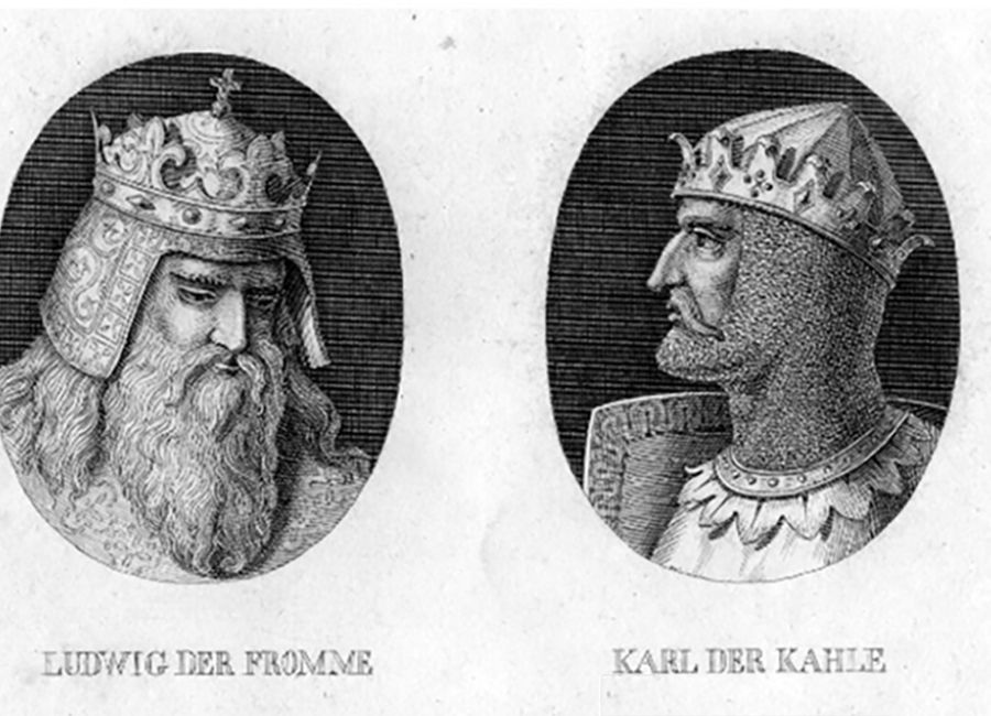 Zeichnung von Ludwig dem Frommen und Karl dem Kahlen © Bildarchiv der Bayerischen Staatsbibliothek