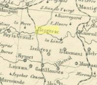 Landkarte mit dem Ort Bergerac