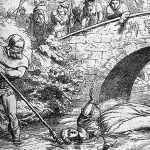 Zeichnung von der Ermordung Agnes Bernauers &copy;Bildarchiv der Bayerischen Staatsbibliothek