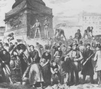 Errichtung von Barrikaden in Paris im Deutsch-Französischen Krieg