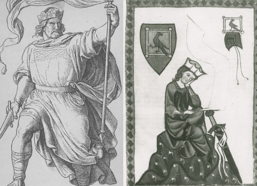 Ritter und Walter v. d. Vogelweide © Bildarchiv der Bayerischen Staatsbibliothek