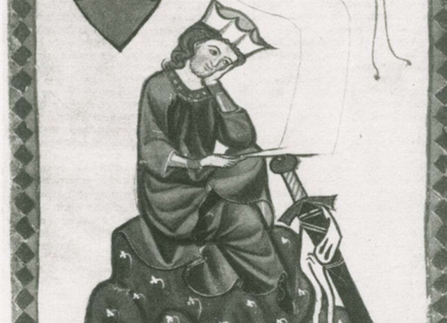 Zeichnung von Walther von der Vogelweide © Bildarchiv der Bayerischen Staatsbibliothek