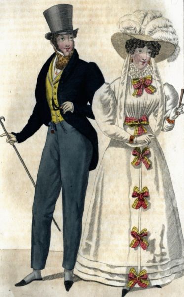 Pärchen in Biedermeier-Mode