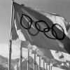 Foto der Olympischen Flagge © Bayerische Staatsbibliothek
