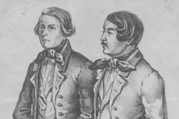 Zeichnung der Mörder Dantinger und Stopfer © Bayerische Staatsbibliothek/Bilder aus den Nachlässen der Bayerischen Staatsbibliothek