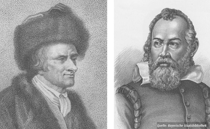 Bilder von Kant, Galileo, Lessing, Voltaire