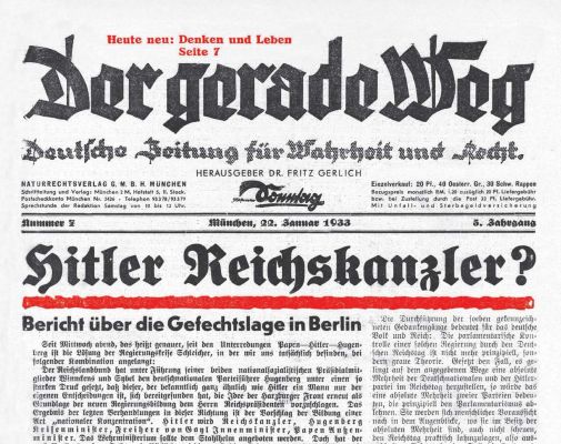 Titelseite "Der gerade Weg" 1933