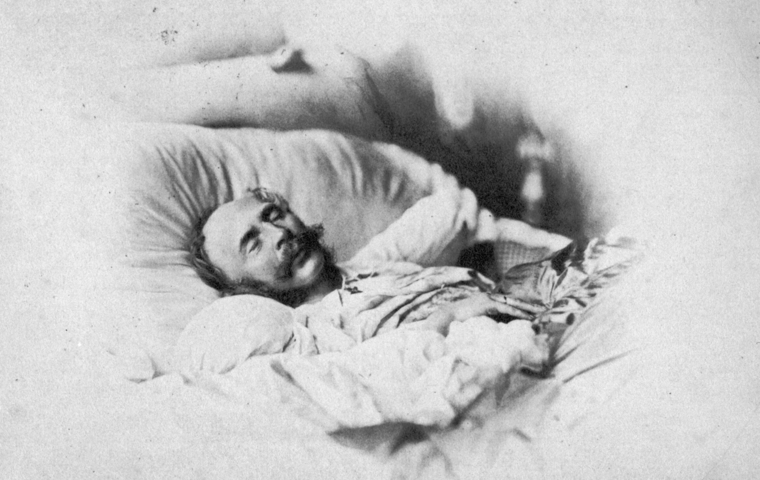 Maximilian II. auf dem Sterbebett 1864