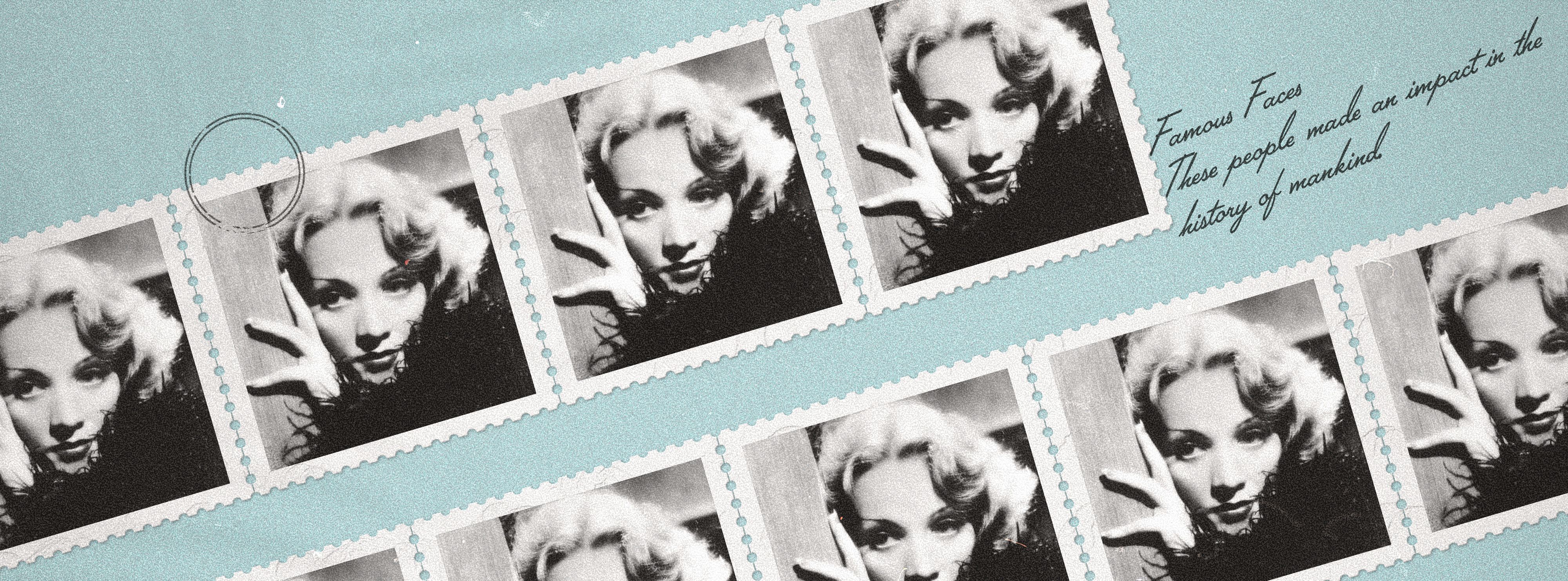 Schwarzweiß Fotographie von Schauspielerin Marlene Dietrich