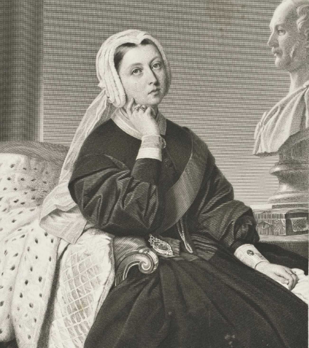 Victoria mit Büste des verstorbenen Albert