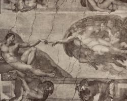 Decken-Fresko Sixtinische Kapelle "Gott erschafft Adam"