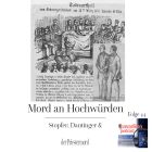 Zeichnung zweier Mörder, die angeklagt sind einen Priester getötet zu haben