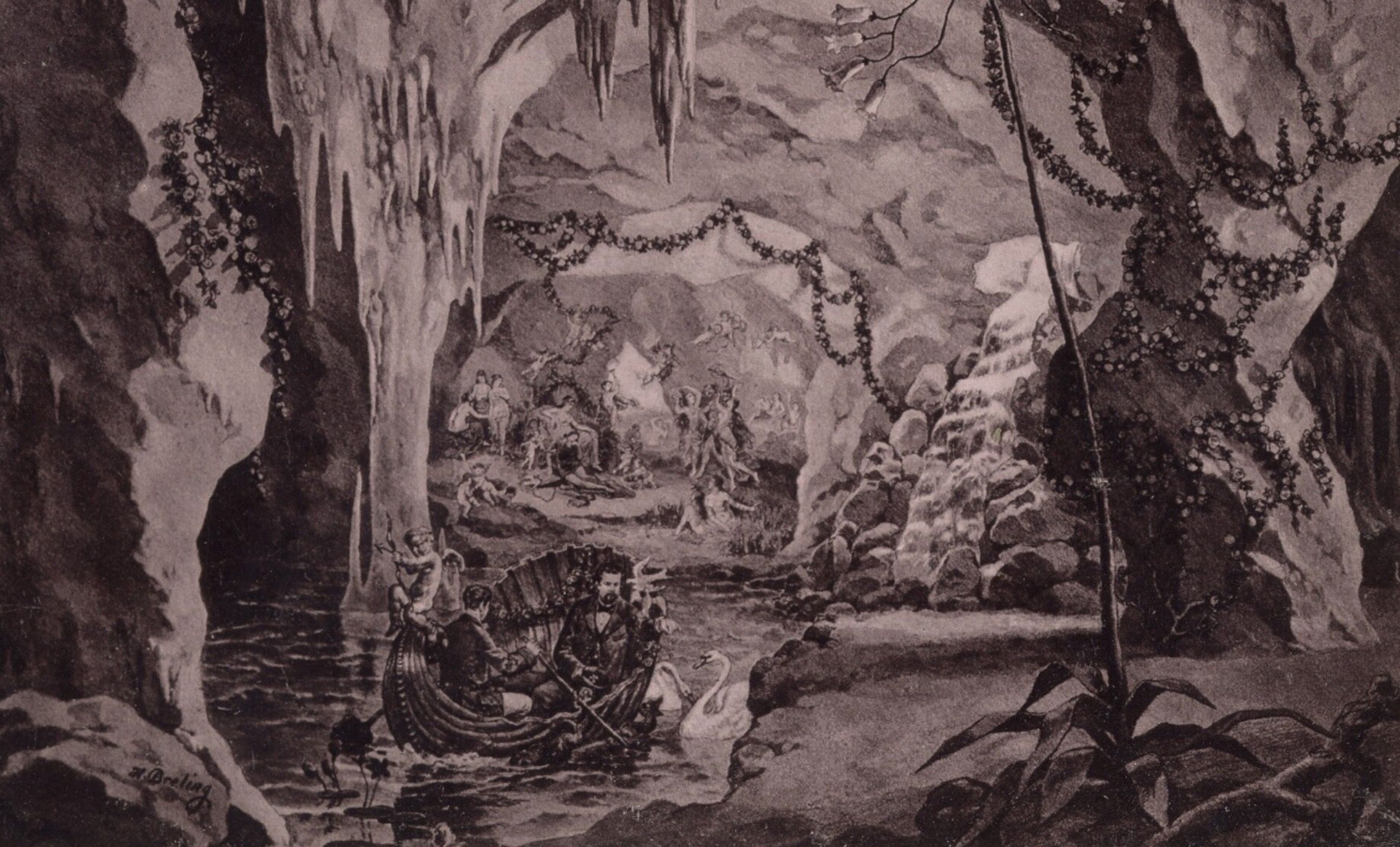 Ludwig II. in der blauen Grotte auf Schloss Linderhof 1886