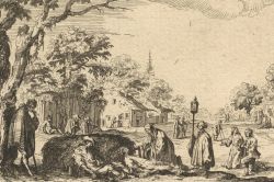 Zeichnung von Bettlern und Hungernden Menschen