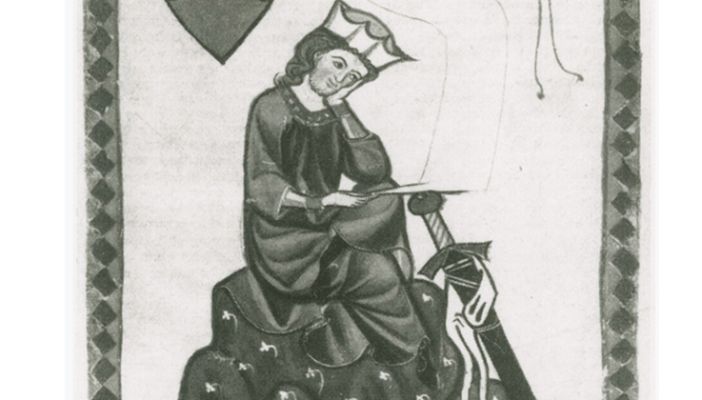 Zeichnung von Walther von der Vogelweide © Bildarchiv der Bayerischen Staatsbibliothek