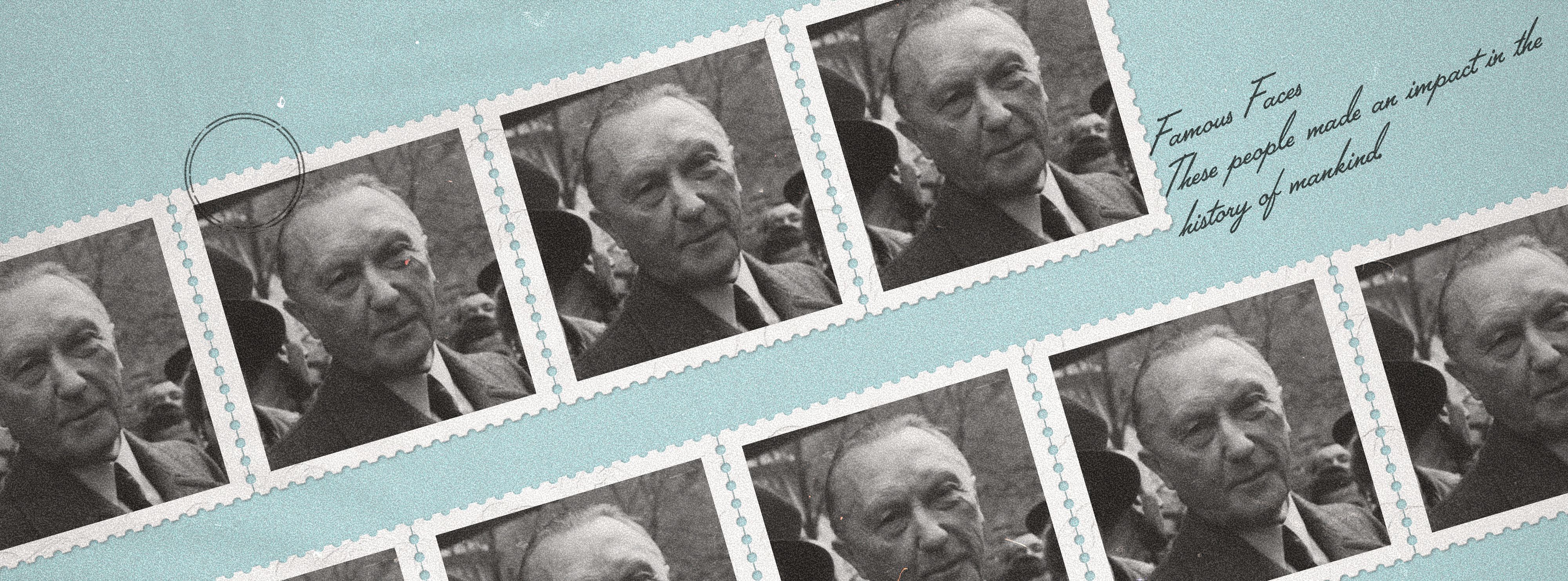 Schwarzweiß Fotographie von Politiker Konrad Adenauer