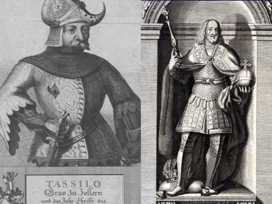 Zeichnung von Tassilo und Karl dem Großen ©       Bildarchiv der Bayerischen Staatsbibliothek/Historischer Verein von Oberbayern