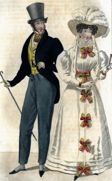 Pärchen in Biedermeier-Mode