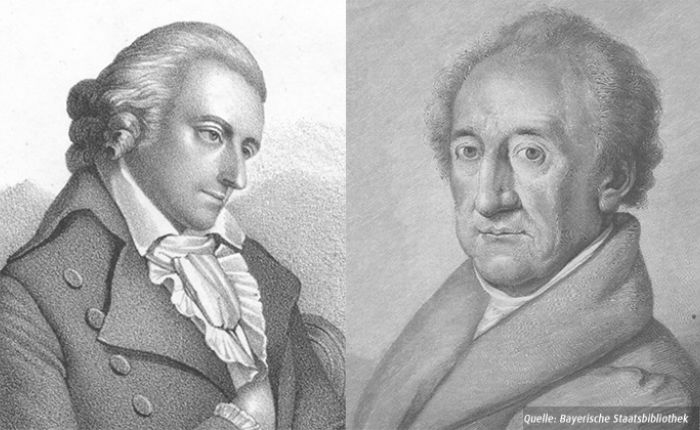 Zeichnungen von Goethe und Schiller